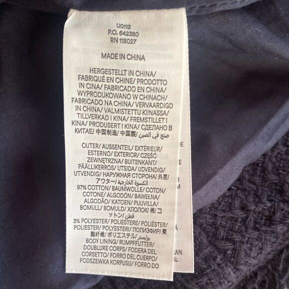 Boden Navy Blue Collared Textured Cotton Blend Jacket Blazer  Sz 2 NWT - Picture 8 of 13